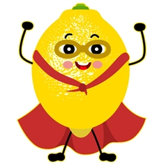 Superhero Lemon Classroom Fruit Transparent Sticker